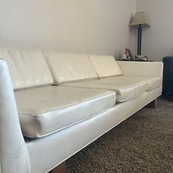 Low White Couch 31x91 Inch 