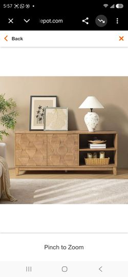 NEW 60" Seadrift Modern TV Stand – Geometric Storage Cabinet