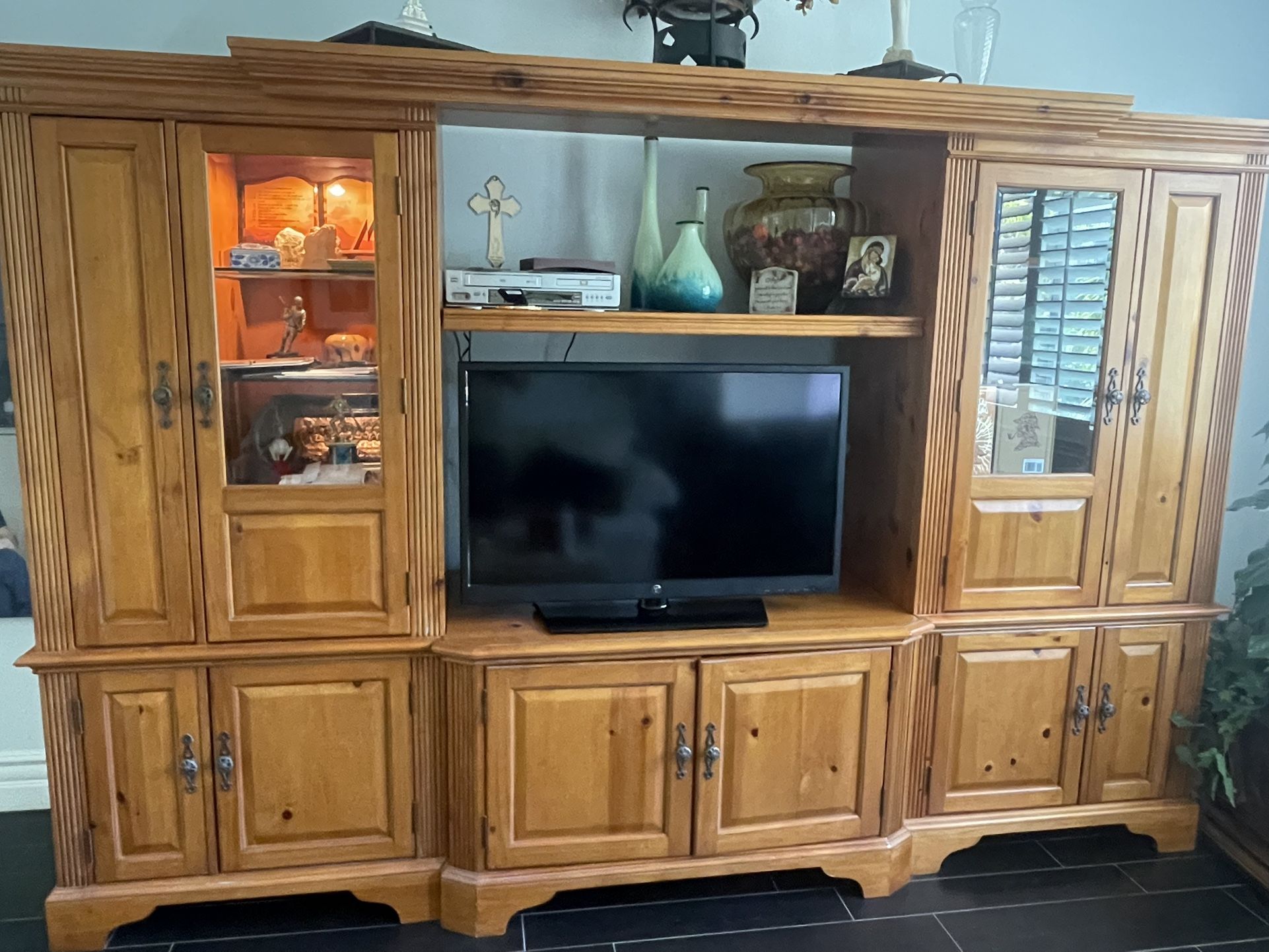 5 Piece Entertainment Center Solid Wood From Costco