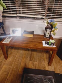 Brown Oak Finish Coffee Table -NEEDS TO GO!!