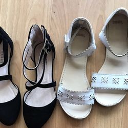 Girl’s Sandals & Black Flat Shoes Size 1 