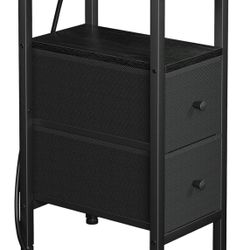 Narrow End Table Living Room with Charging Station K(134)