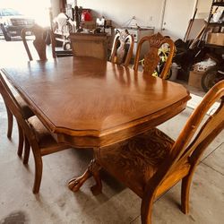 Solid Wood Table And Chair 