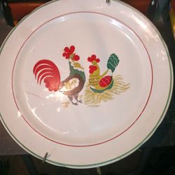 Antique Vintage Glass Hanging Plates Set Of 2 Designs Roasters