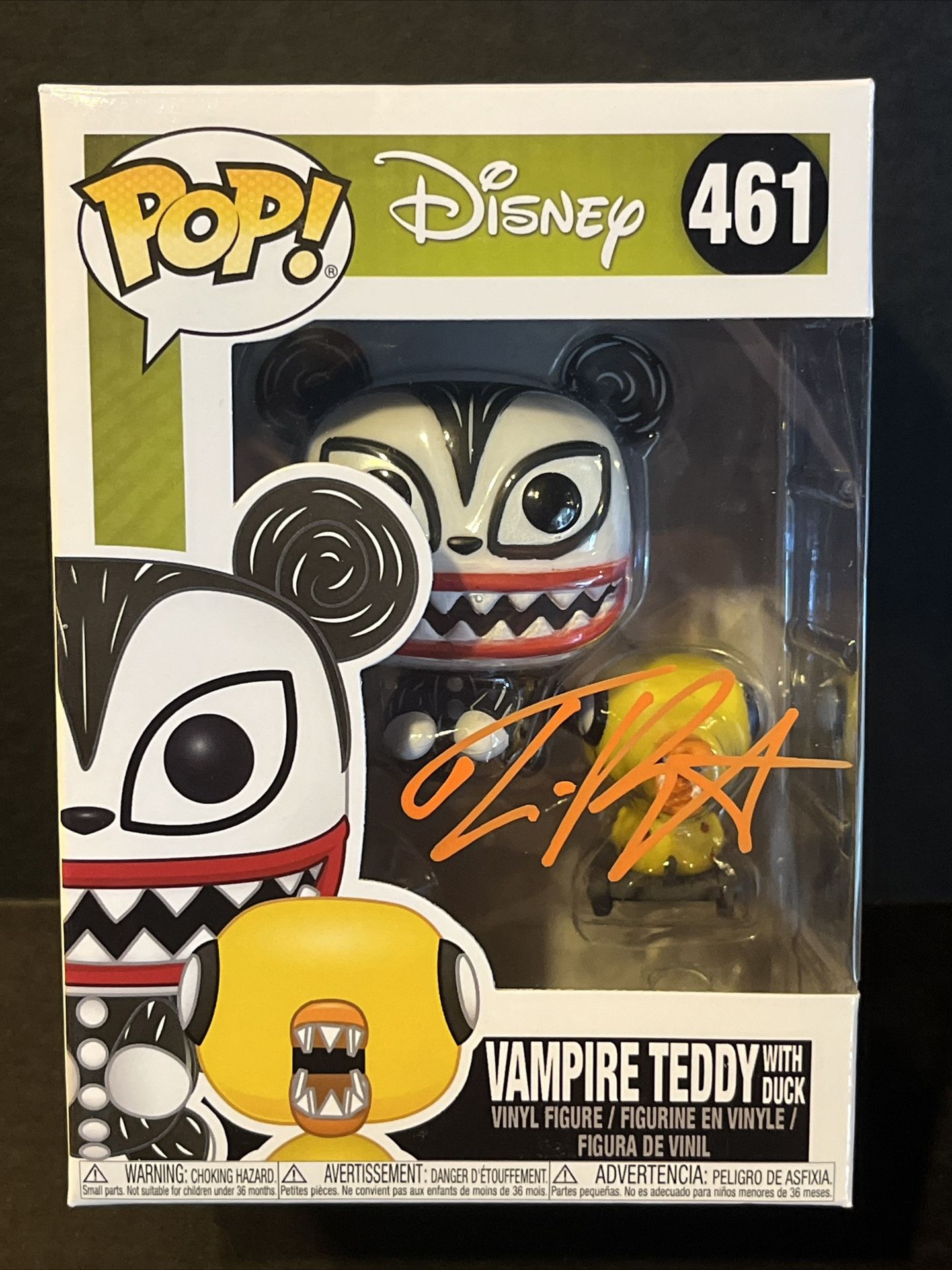 Tim Burton Signed Nightmare Before Christmas Vampire Teddy 461 COA Funko