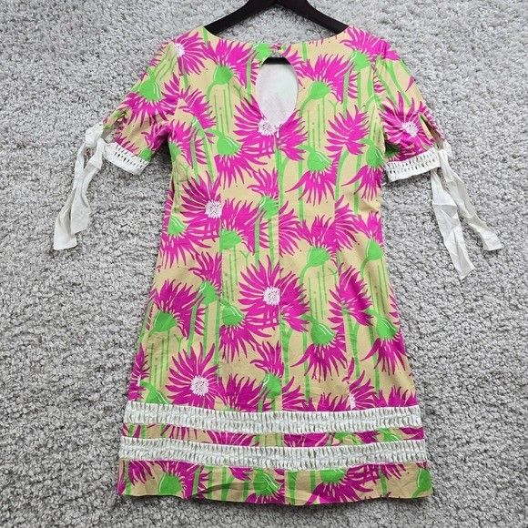 Lilly Pulitzer Dress Womens 2 Pink Green Lined Floral...