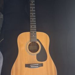 YAMAHA FD01S ACOUSTIC GUITAR AND ACCESSORIES.