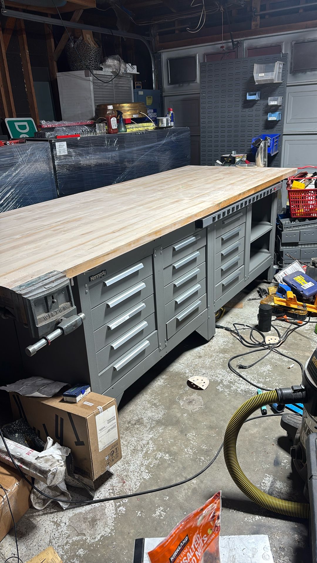 4x Rare Kennedy Workbenches Total 40in X 110in (Four Total 54” X 20” Workbenches) Solid Butchertop Work Surface