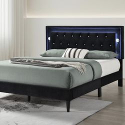 NEW FULL QUEEN KING SIZE LED BED WITH BLUETOOTH SPEAKERS USB CHARGER INCLUDING MATTRESS AND FREE DELIVERY 