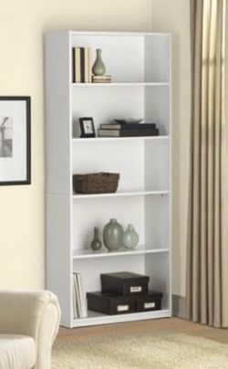 White wooden 5-Leif shelf