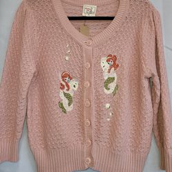 Mischief Made Pink Cotton Mermaid Cardigan Sweater 