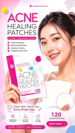 ClearDot Hydrocolloid Acne Patches, 120 Ct with Tea Tree Oil – Invisible Pimple Spot Stickers