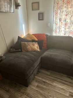 Sectional blue couch