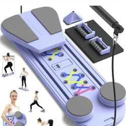 Pilates Board, Foldable Pilates Reformer Sets with Timer, Multifunctional Abdominal Pilates Board for Home Workout Equipment, Portable Ab Board Traine