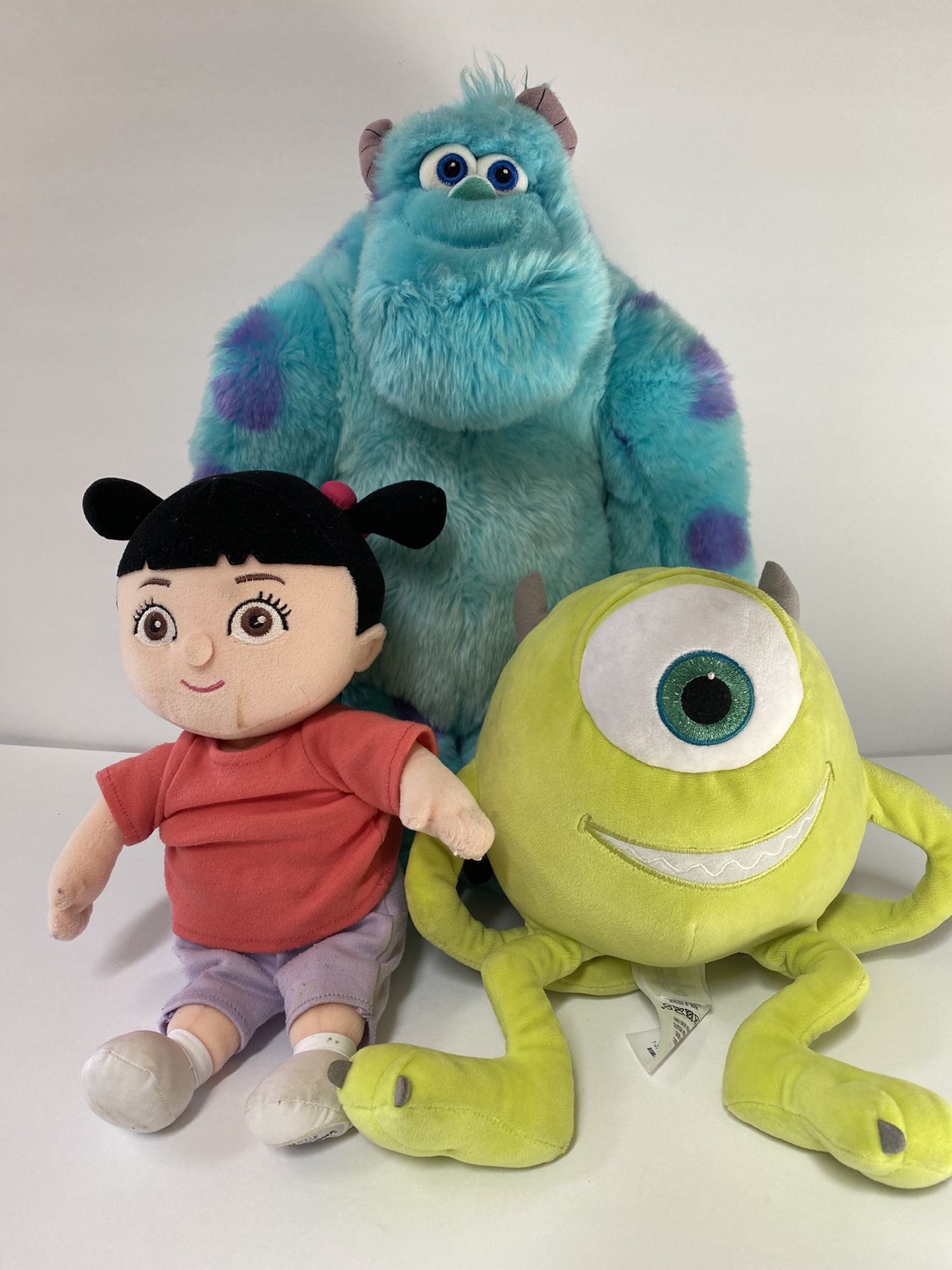 Lot of Sully, Mike, & Boo Monsters Inc. Plush Toy Official Disney Store Lot Of 3