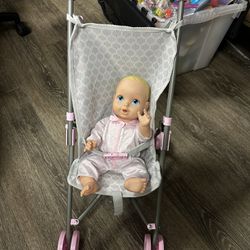 Baby Doll and Stroller