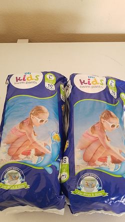 2 Pack Swim Pants Diapers Boys Girls DG Swimmers Splashers Small 16-26lbs Pack of 12