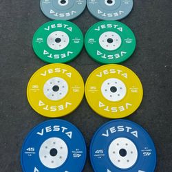 NEW Olympic Weights Competition Bumper Plates Weight Set For Home Gym 