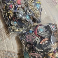Two BIG Bags Full Of Misc Jewelry Selling Together  SEE ALL Pics