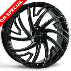 OFFER- DBM ENC GLOSS BLACK MILLING 22X8, 5X100/5X108/5X110/5X112/5X114.3/5X120