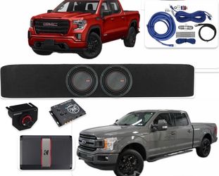 NEW FULL BASS PACKAGE MEMPHIS MOJO 8” INSTALLED FIT FORD F150 CHEVY SILVERADO GMC SIERRA CREW CABS