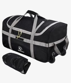 REDCAMP 120L Foldable Duffle Bag with Wheels, Large Travel Duffel Bag