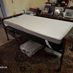 Electric Hospital Bed Half Rails W/ Adjustable Table