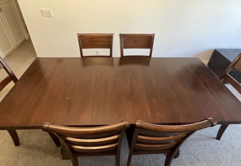Wood Dining Table With 6 Chairs