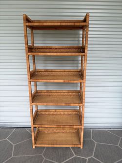 Vintage 6 Tier Wicker Shelf - Great Condition