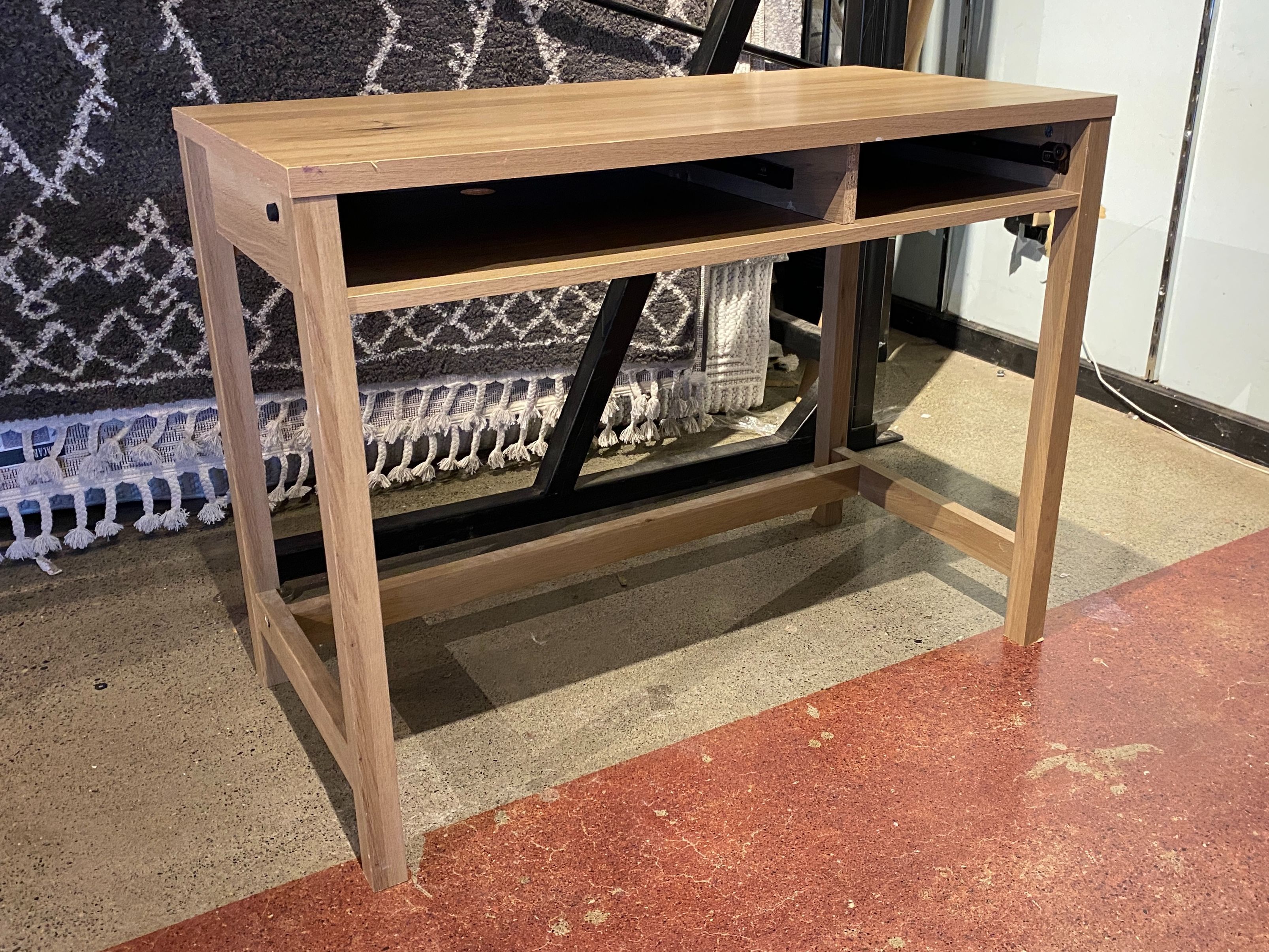 Minimal Blonde Desk w/ Cubby Storage