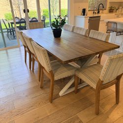 Wooden dining table and chairs