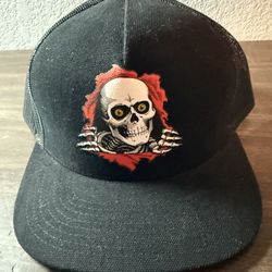 Powell Peralta RIPPER snapback Skateboard Trucker Hat Black Skater EUC Cap