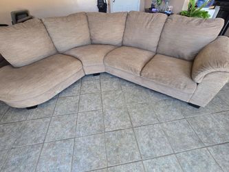 Beige Fabric Sectional Sofa