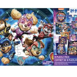 Paw Patrol 8 Jigsaw Puzzle Bundle In Storage Box