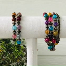 Beaded Necklace, Bohemian Multi Colored, Handmade  Stayement, Necklace, Chunky Beaded Necklace, Necklace/Bracelet
