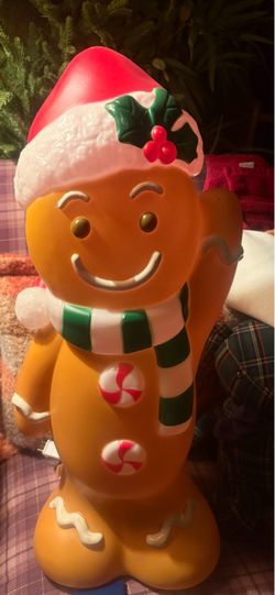 Gingerbread Man Christmas Blow Mold Decoration