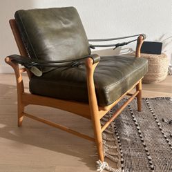 Campden Armchair, Avocado Leather - Soho House’s Soho Home