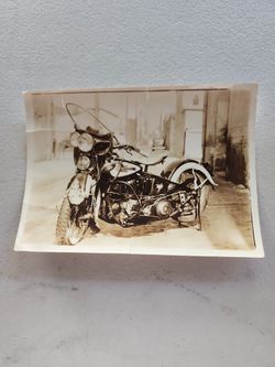 Vintage Motorcycle Sepia Photograph
