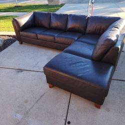 Leather L Sectional  Couch