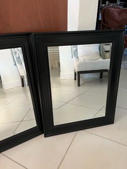 Mirrors set of two black framed 24x30