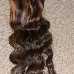 1B/30 Brown Highlight Lace Front Wig – Body Wave, 26 Inch, Pre-Plucked 13x4 HD Lace, 200% Density 