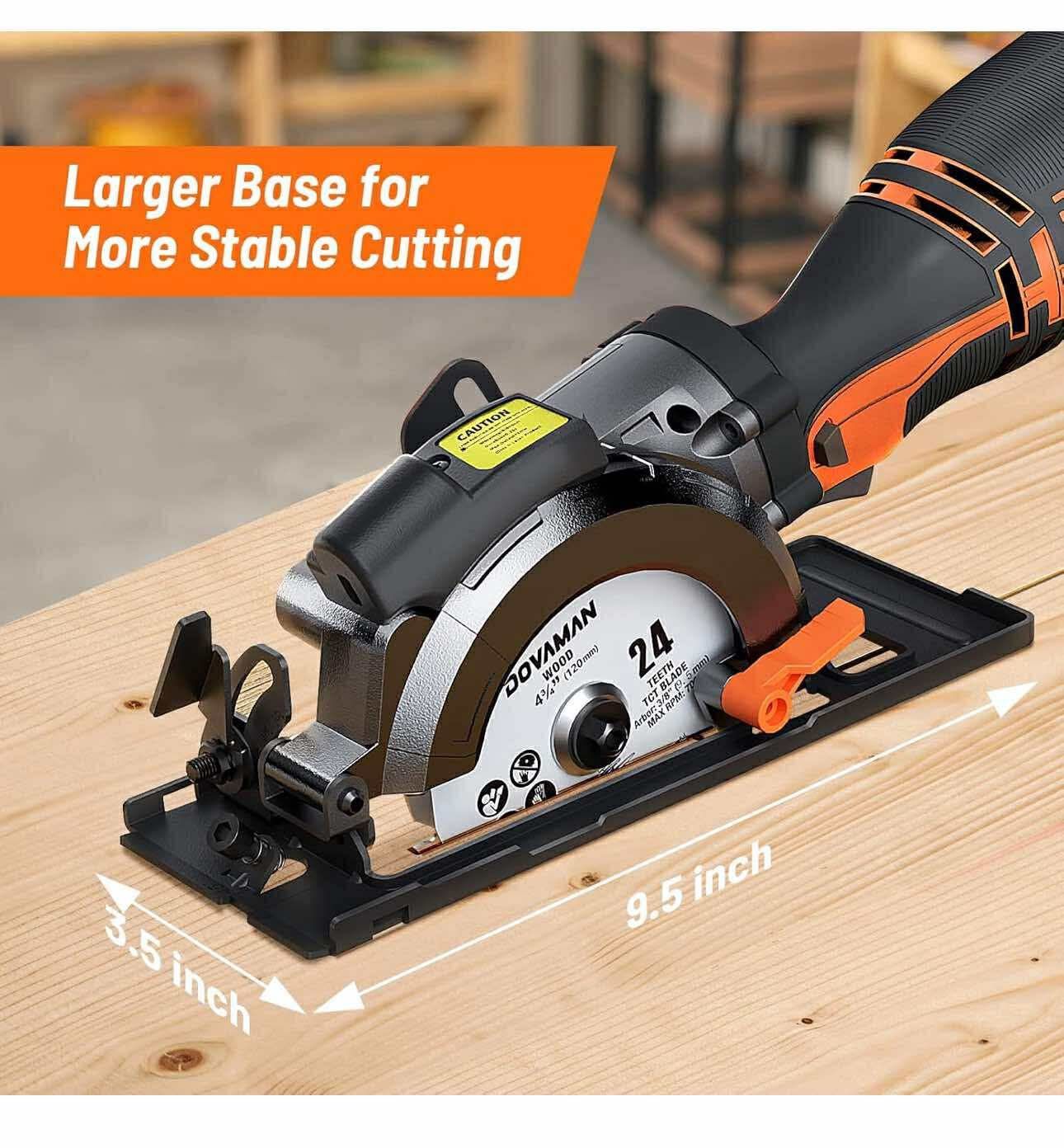 Circular Saw, 5.8A 4-1/2" Circular Saw w/Laser, Metal Auxiliary Handle, 6 Blades A-92