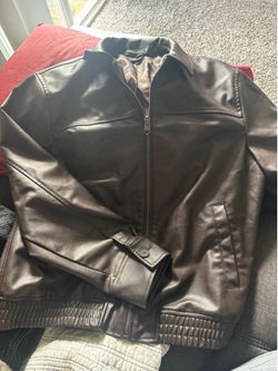 Zara Men’s Faux Leather Bomber Jacket