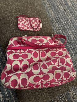 Coach Signature Tote Bag and Wristlet Set