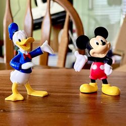 Donald Duck & Mickey Mouse Figurines - Lot of 2 - Rubberized Material 