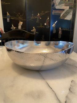 West Elm Hammered Aluminum Serving Bowl