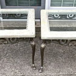 Two White Coffee Tables In Wonderful Condition!