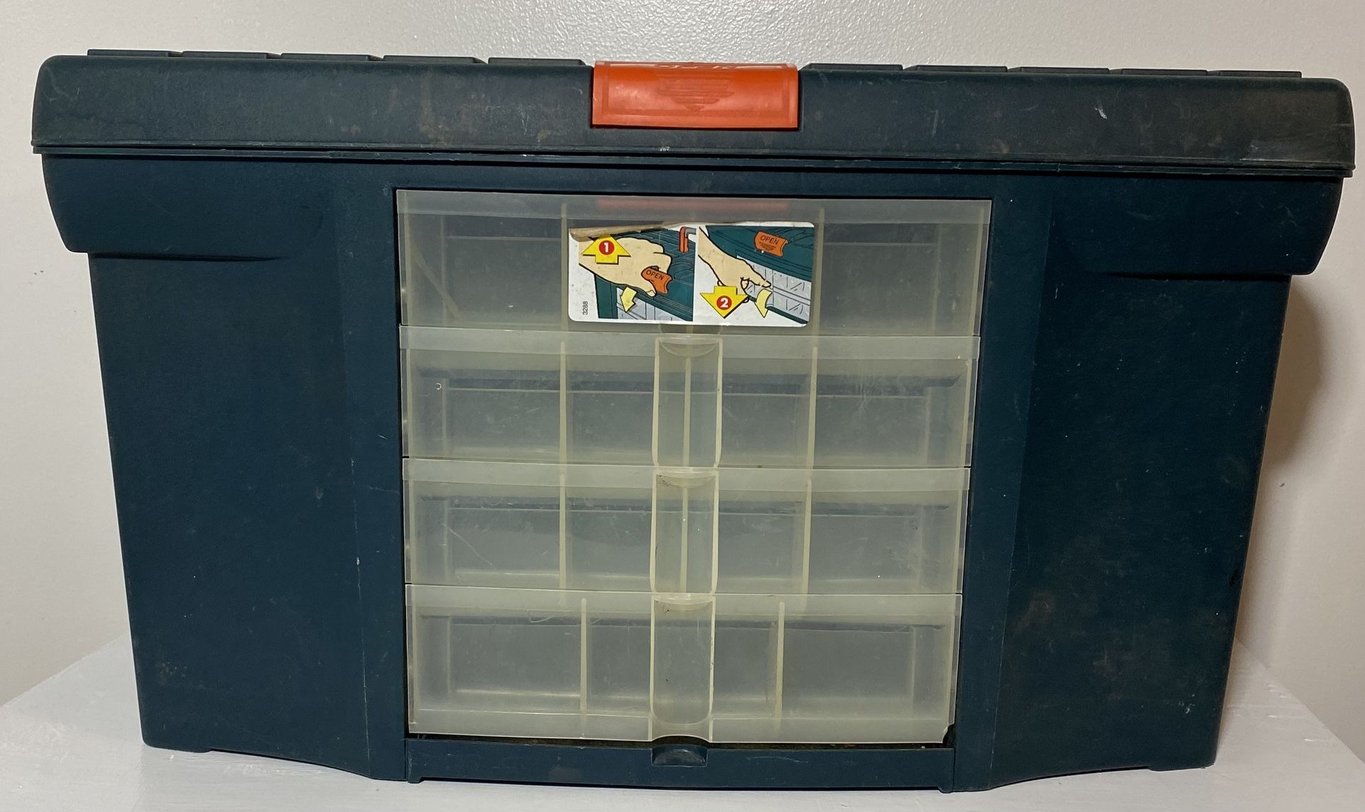 ZAG Large Heavy Duty Plastic Rigid Green Toolbox with Tray and Compartments