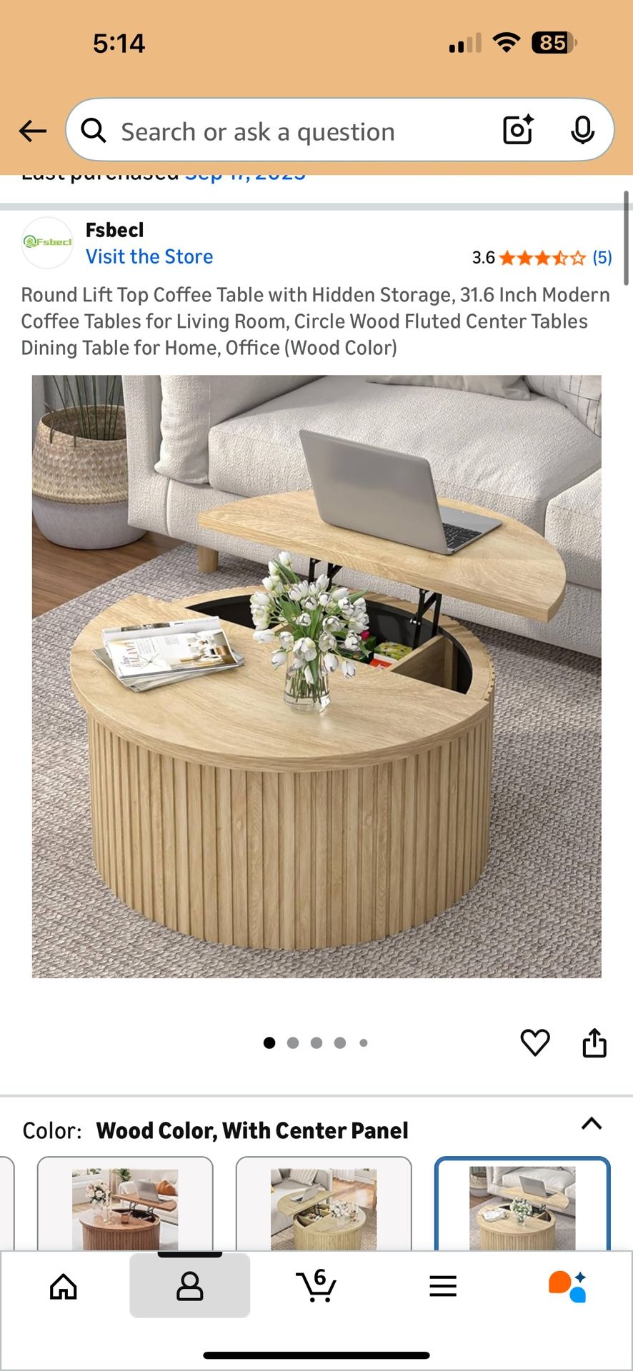 Round coffee table