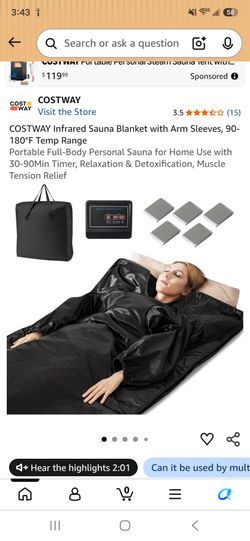 COSTWAY Infrared Sauna Blanket with Arm Sleeves